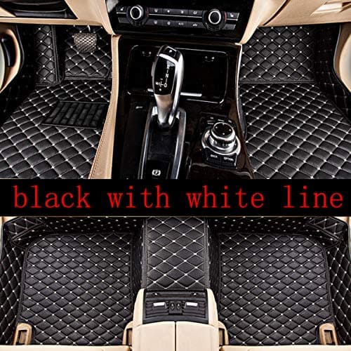 Summir Fit for Mercedes-Benz E-Series C238 2017-2018 Leather Car Floor Auto Mats Waterproof Mat Non Toxic and inodorous (Black/White)