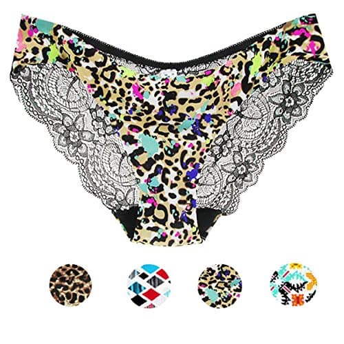 Panbra Womens' Printed Seamless Lace Hipster Bikini Panties Pattern A L