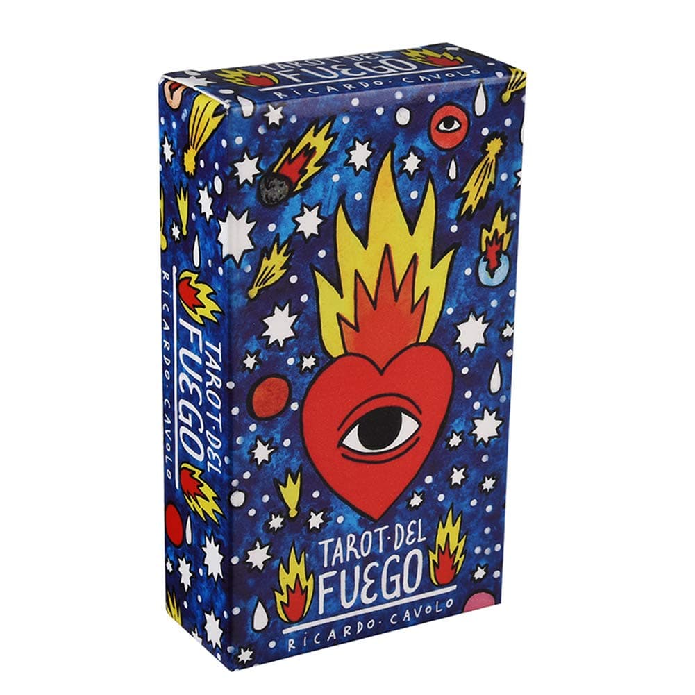 Fire Tarot Cards Tarot for Deck Oracles Guide Game Toy Fournier Fire Tarot by Ricardo Cavolo Blue Color Deck Family Party Fun Cards Games