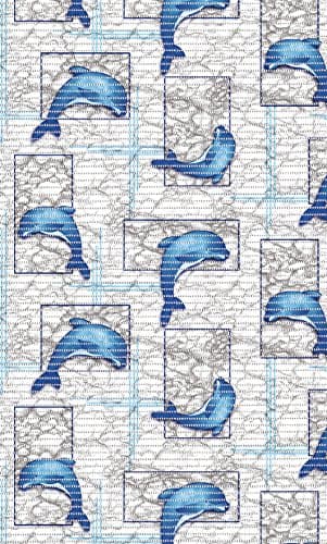 26inch X 8ft Blue Dolphins Non-Slip Rubber Hallway Kitchen Bathroom SOFT FOAM Runner Mat Rug Custom Size-able (26 inch wide by 8 feet long)