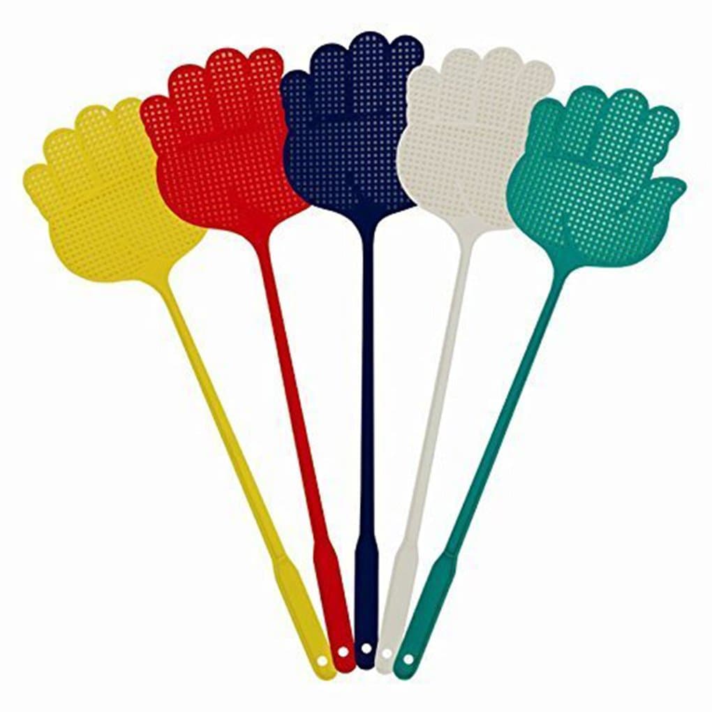 Uokoki 5pcs Home Kitchen Accessory Hand Palm Shaped Plastic Flyswatter Color Randomly