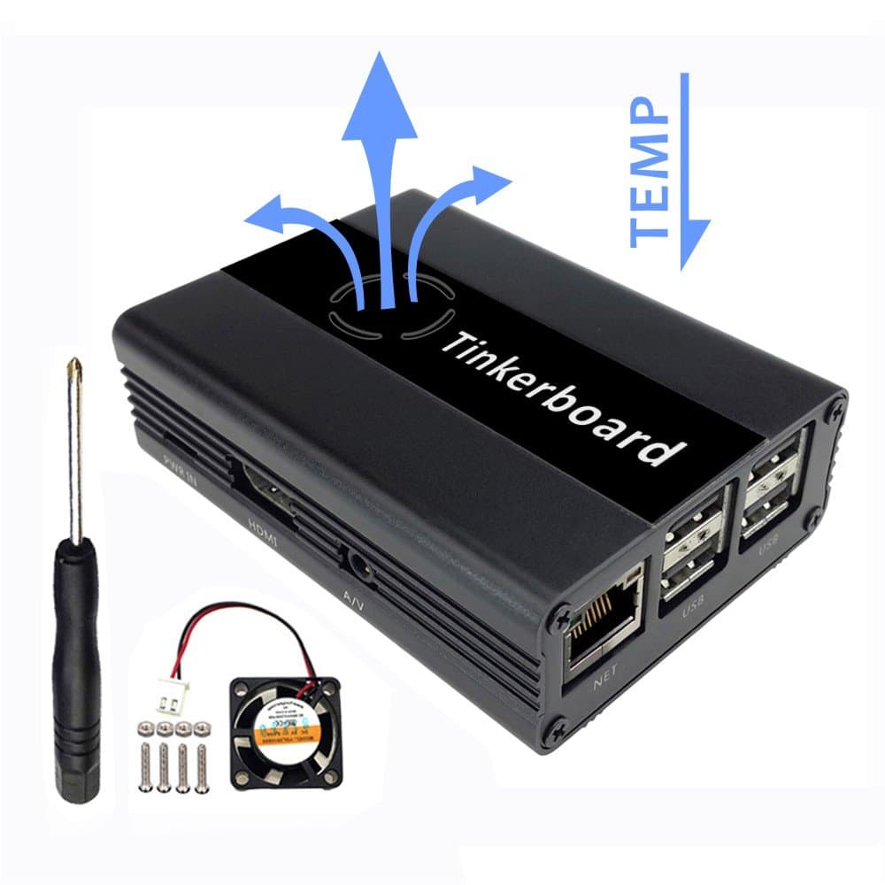 Eleduino Tinker board Case Aluminum With Fan Black