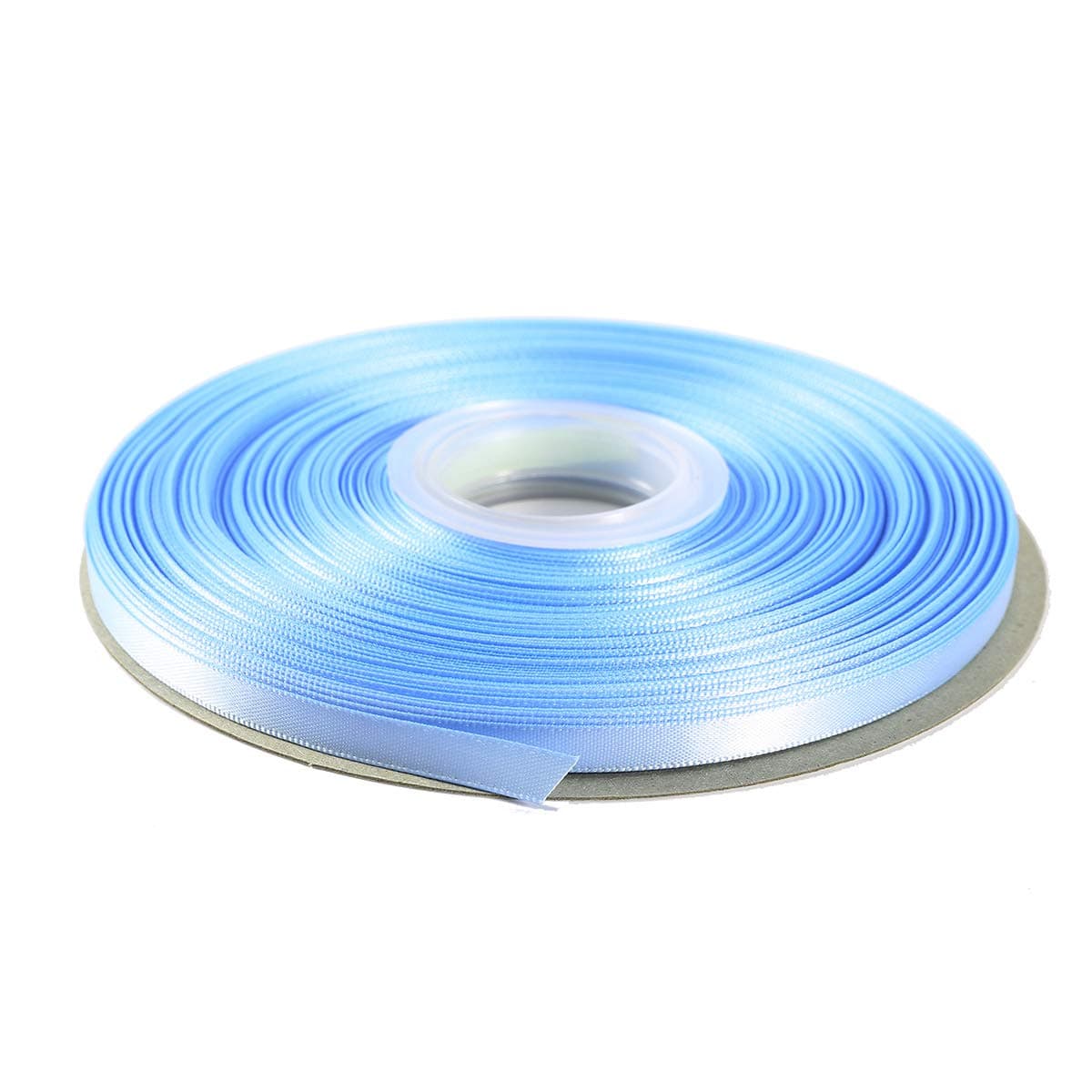 ITIsparkle 1/4" Inch Double Faced Satin Ribbon 50 Yards-Roll Set for Gift Wrapping Scrap Books Party Favor Hair Braids Baby Shower Decoration Floral Arrangement Craft Supplies, Light Blue Ribbon