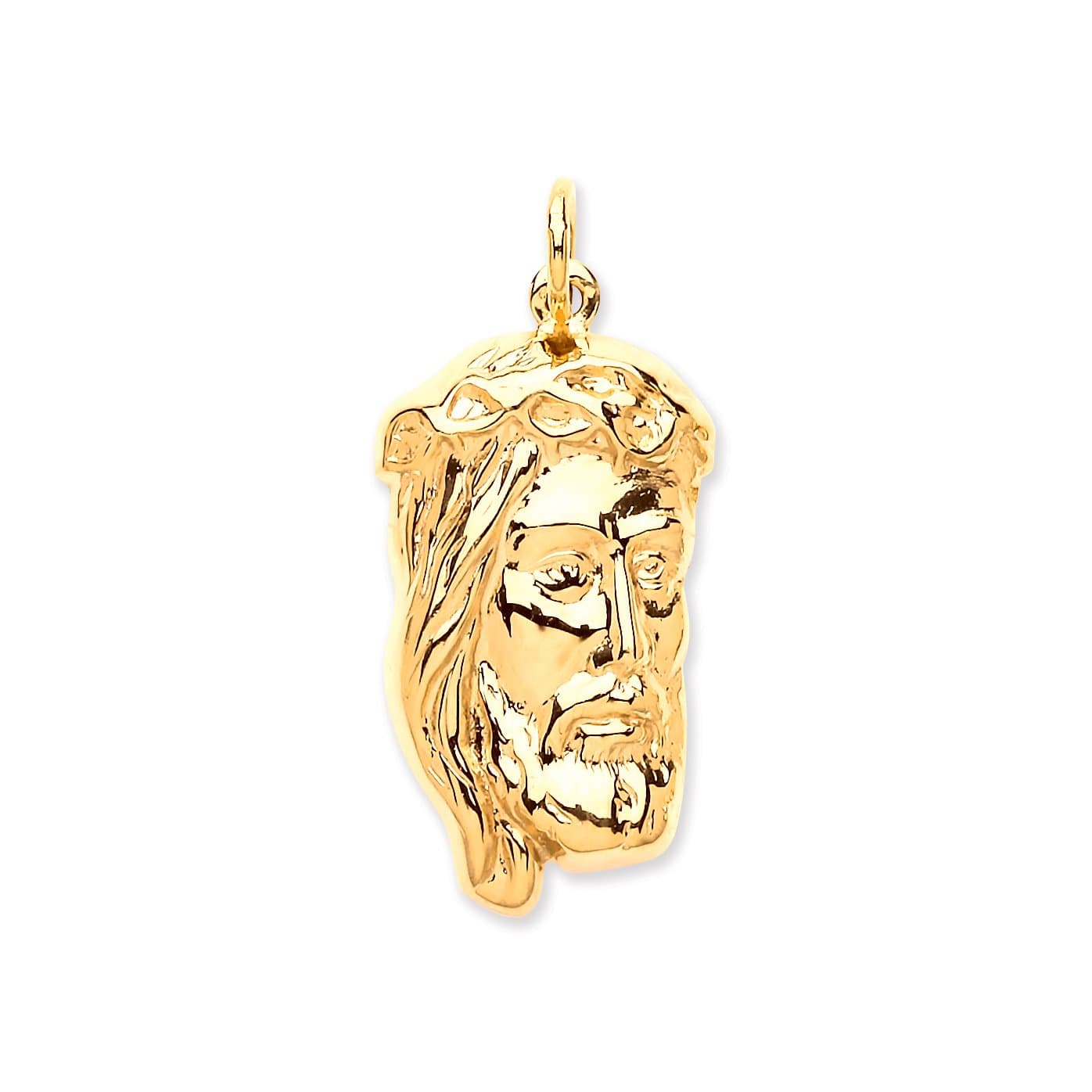 9ct Gold Jesus Head Art Piece Pendant