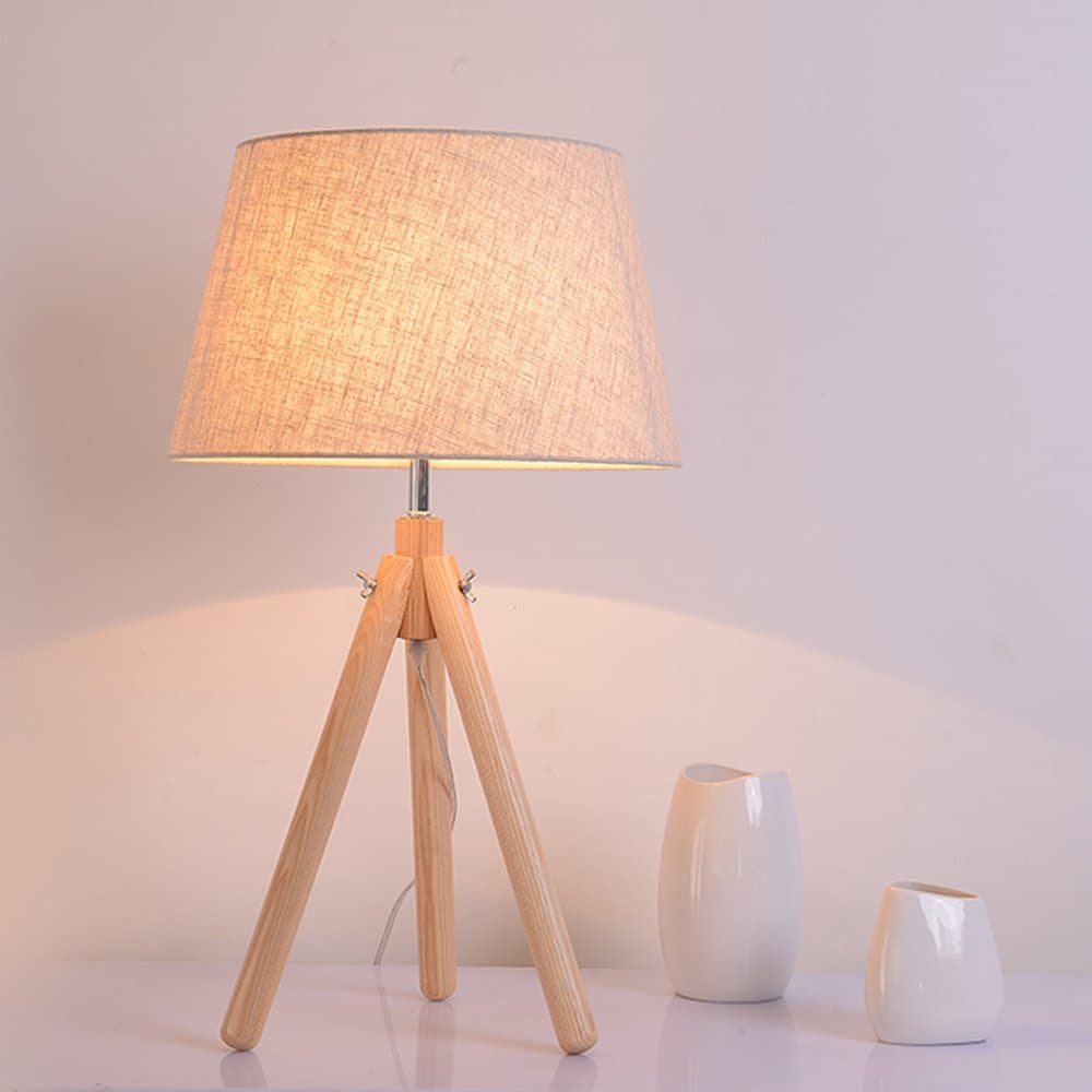 YIERTOWN Wood Nordic Creative Table Lamp Modern Simple Design Desk Lamp for Living Room Bedroom Bedside Table