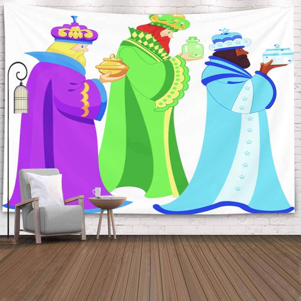 Pamime Wall Hanging Decorations,Emvency Tapestry Three Wise Men Hanging Wall Art,80X60 Inches（200X150Cm） Inhouse,Tapestry for Women