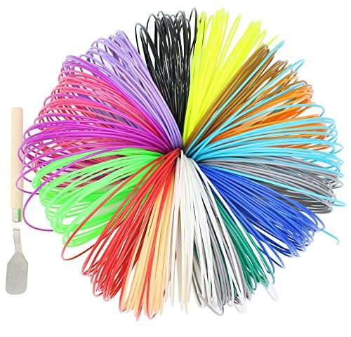 Synkia PLA Filament Refills for 3D Printing Pen and Printer,20 Colors 400 ft ofNON TOXIC PLA 1.75 mm - Great Value Pack With Spatula