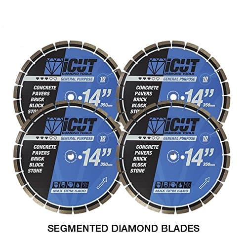 4 PK - 14" Diamond Saw Blades - General Purpose 10mm Segments - Brick, Concrete, Pavers, Rock, Stone, Block