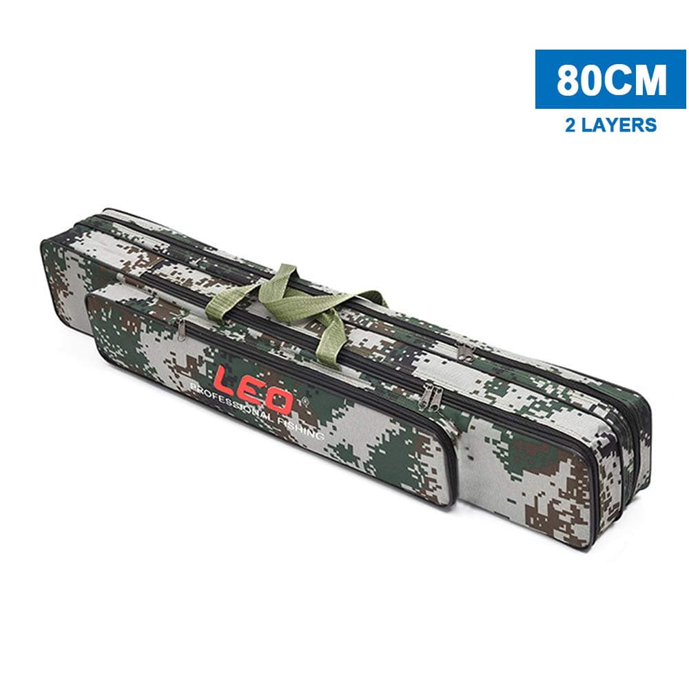 Dbloom Two/Three Layer 80cm / 90cm Fishing Rod Reel Bag Fishing Pole Gear Tackle Tool Carry Case Carrier Travel Bag Storage Bag Organizer Fishing Cover Bag
