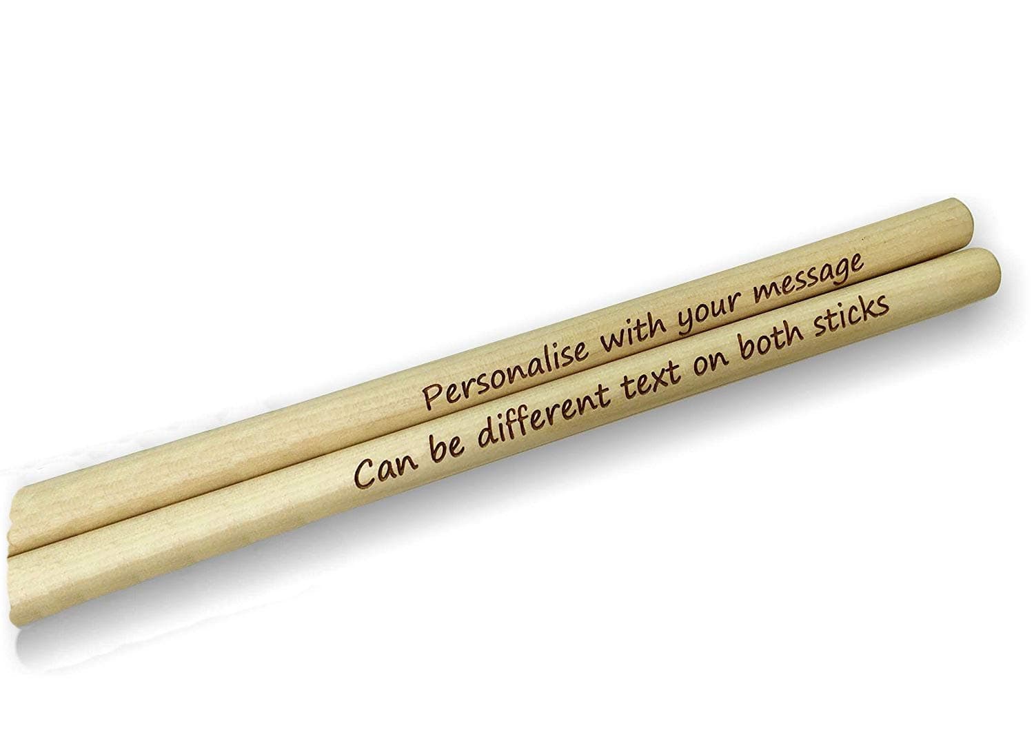 Personalised Drumsticks, Laser Engraved Drum Sticks, Made from top grade hard wearing Maple by Yourdesign