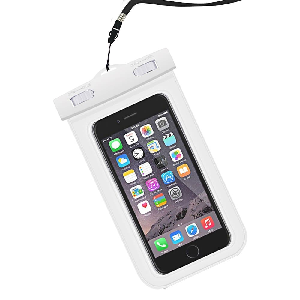 Parboo Waterproof Case - Waterproof Phone Ppouch - Universal Cell Phone Dry Bbag Pouch， Waterproof Phone Case for iPhone Galaxy Note HTC LG up to 6.0" White