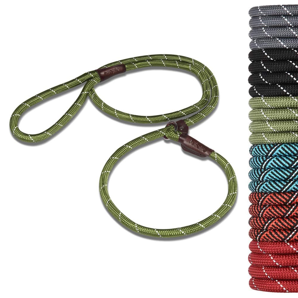 PetBemo Extremely Durable Dog Slip Rope Leash, Premium Quality Mountain Climbing Rope Lead, Strong, Reflective Threads Sturdy Comfortable Leash Strongest Pulling Large Medium Dogs 6 feet