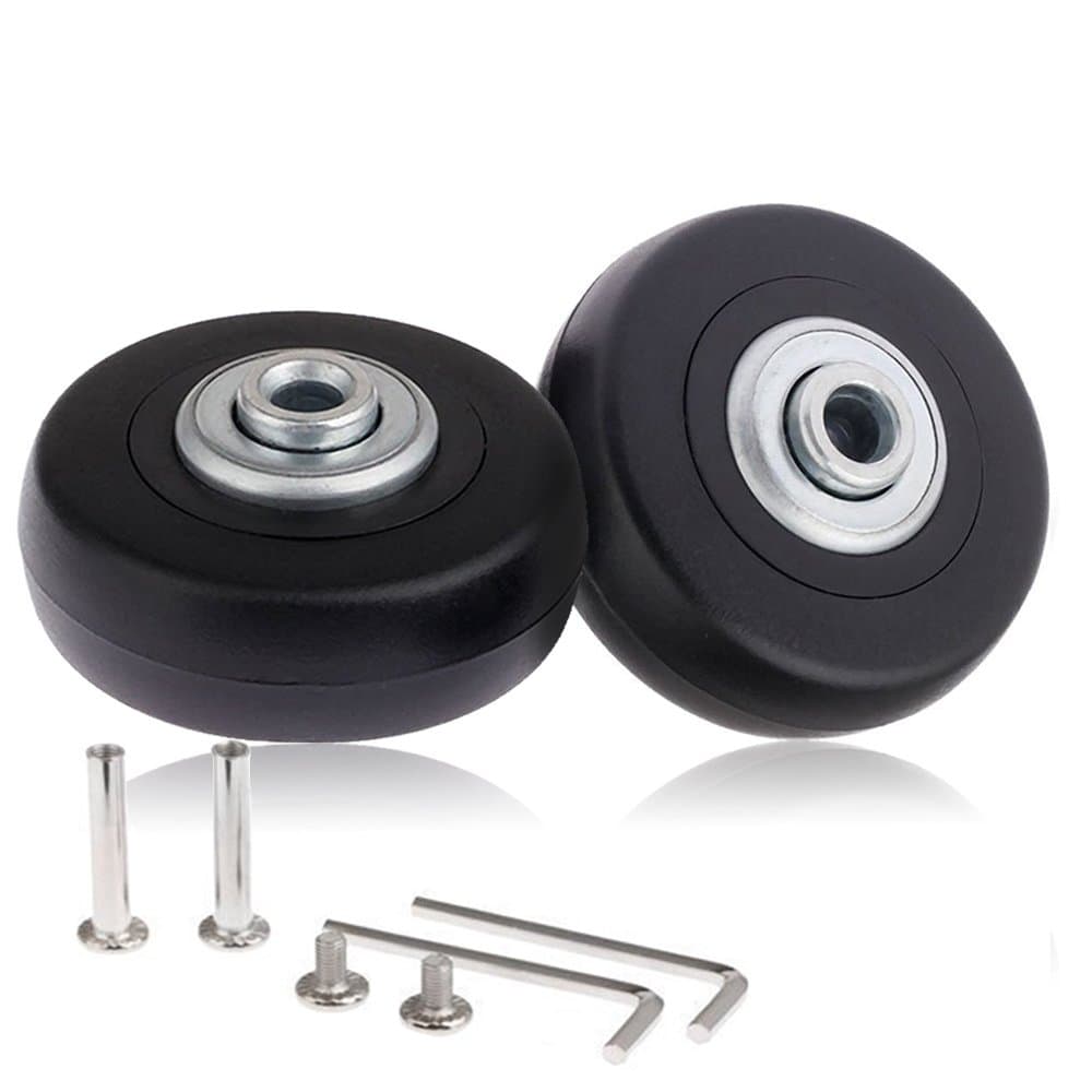 CNEVISON Replacement Luggage Wheels ,Suitcase Scooter Inline Skate Roller Wheel Repairing Kits With ABEC 608zz Bearings Axles 50x18 Rubber Wheels