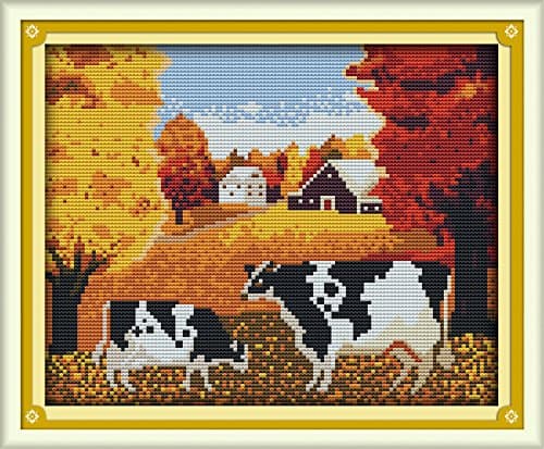 WHEEXLOCK Counted Cross Stitch kits the autumn cows