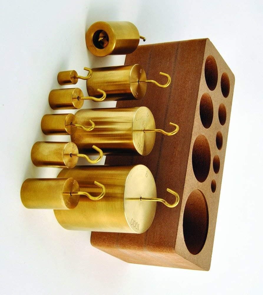 United Scientific WHSET9 Brass Double Ended Hooked Weight Set, Set of 9 Weights