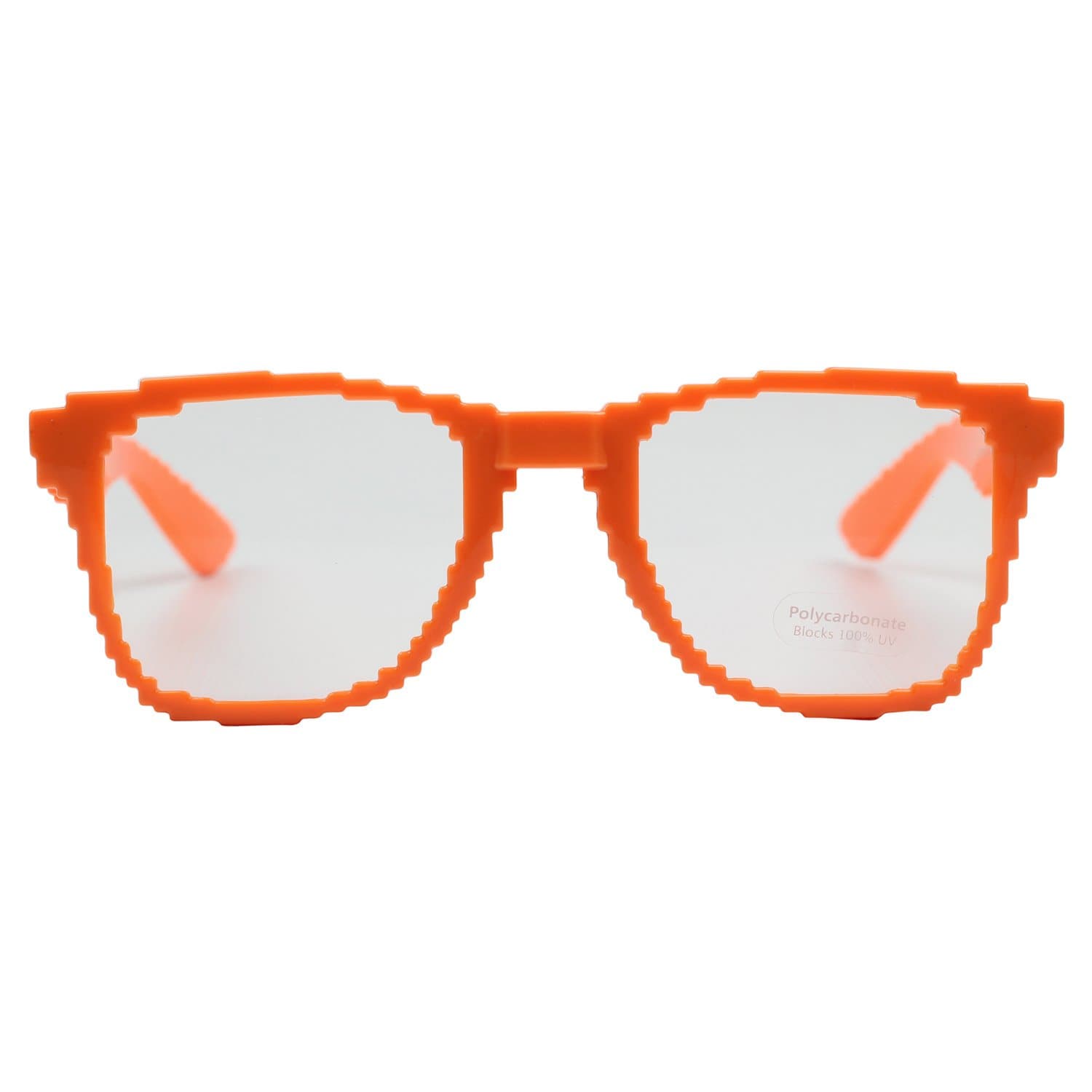 Pixel Clear Glasses 8 Bit Retro Nerd Geek Party Computer Cartoon Pixelated