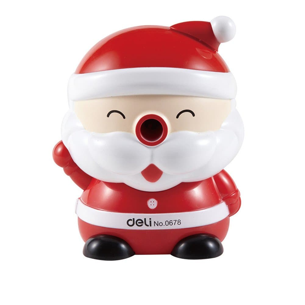 HOMEAN Christmas Pencil Sharpener-Portable Compact & Quiet Classroom Santa Claus Sharpener