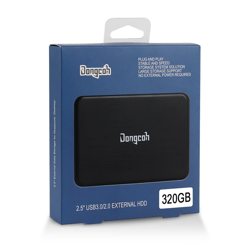 Dongcoh 2.5" External Hard Drive 320gb with USB3.0 Data Storage External HDD for Notebook/Desktop/Xbox One