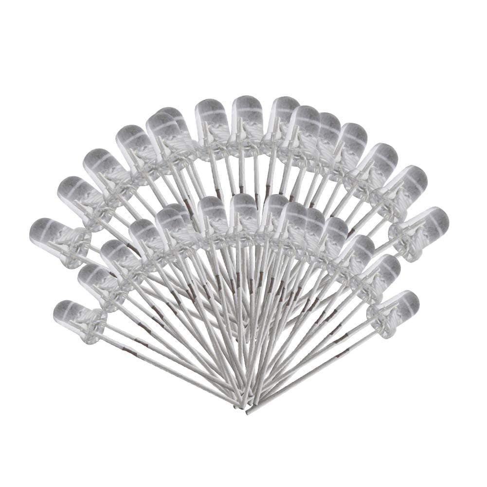 Othmro 3mm Purple 2pin LED Diode Lights Clear Round Transparent 20mA Super Bright Lighting Bulb Lamps Electronics Components Light Emitting Diodes 200 pcs