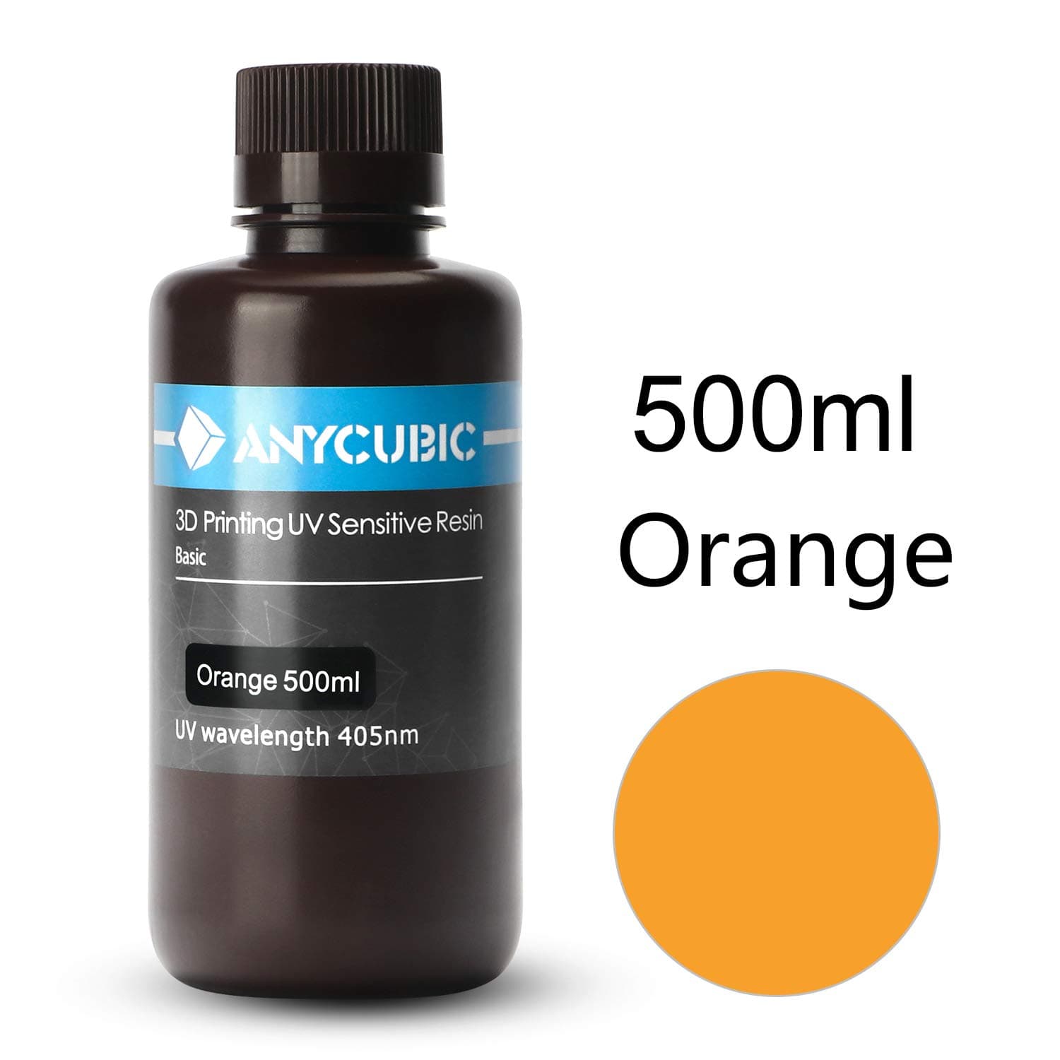 TRIGORILLA ANYCUBIC 3D Printer Rapid Resin 405nm for Photon UV Curing LCD DLP Printing 500ml,Orange