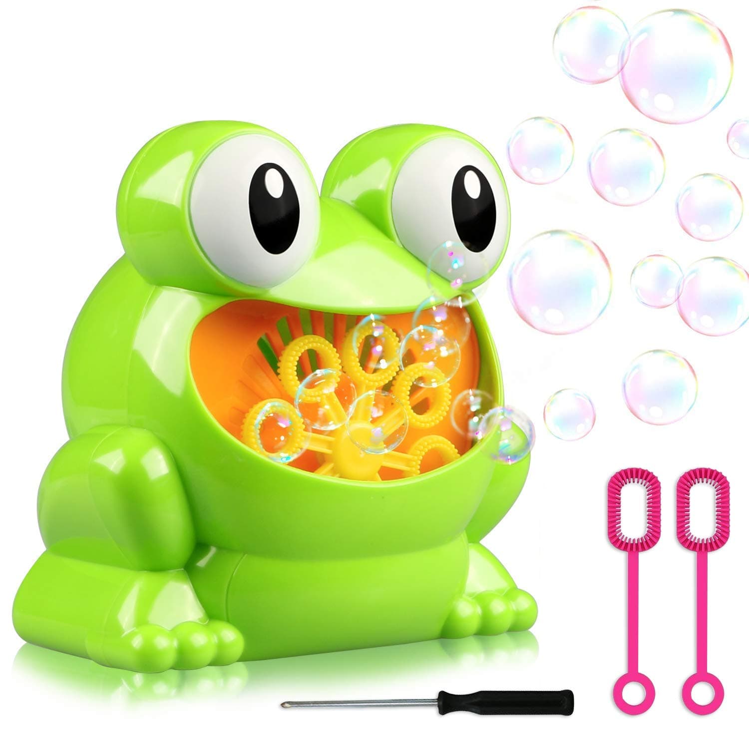 ZGWJ Bubble Machine, Frog Bubble Maker Toys Over 500 Bubbles Per Minute for Kids Gift Parties Wedding, Battery Operated (Not Included)
