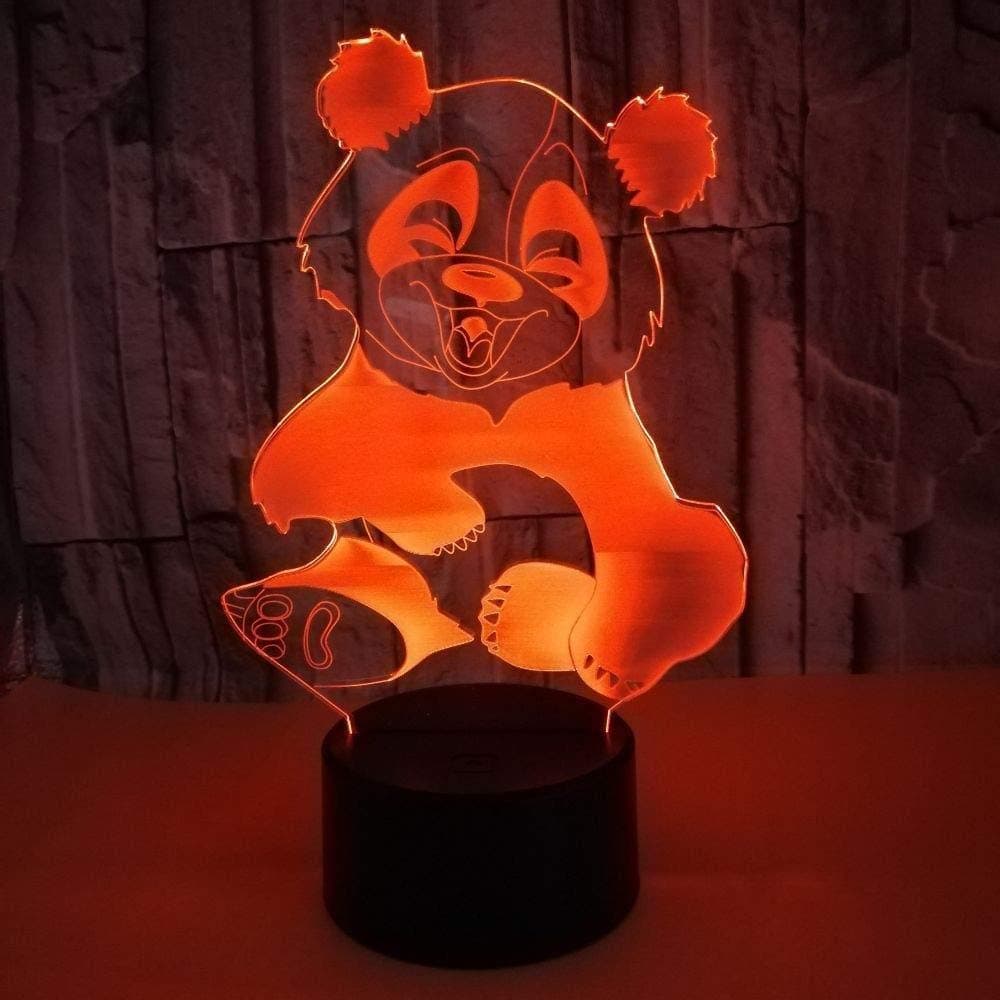 3D Illusion Night Light Bluetooth Smart Control 7&16M Color Mobile App Led Vision Panda a USB Table Acrylic Home Decor Colorful Creative Gift