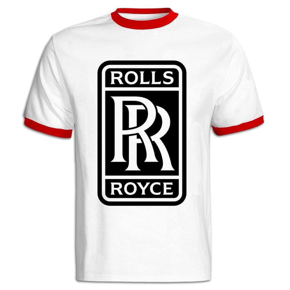 Men's Rolls Royce Logo Baseball T-Shirt Black
