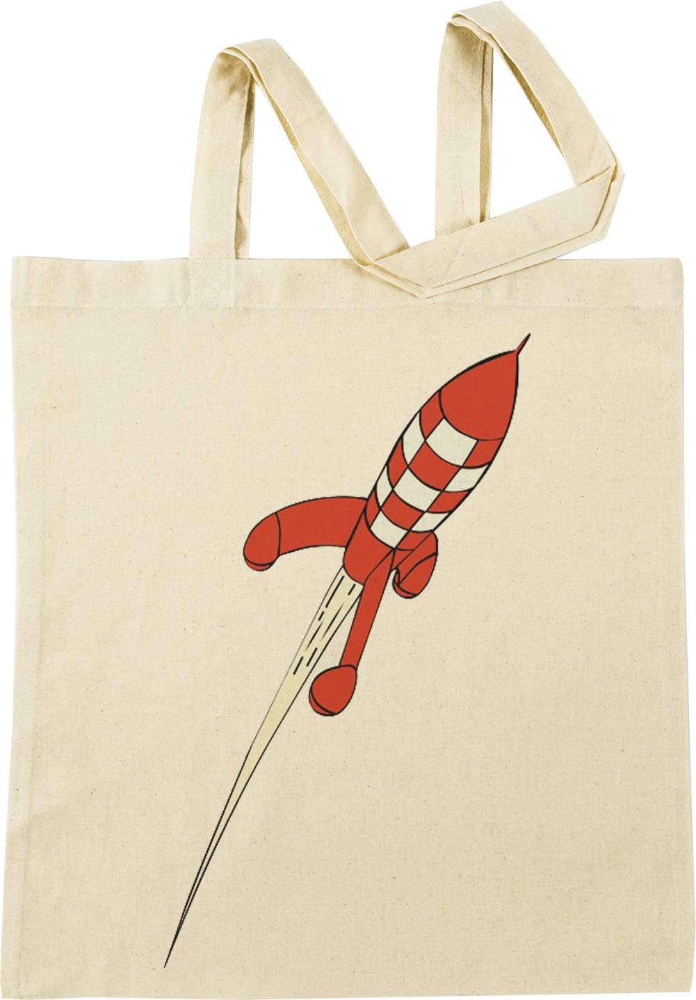 Tintin Destination Moon Rocket Beige Shopping Bag