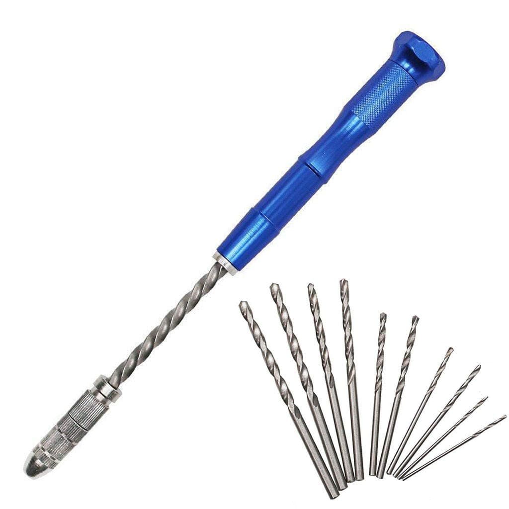 Icocol Spiral Hand Drill Semi Automatic Pin Vise Keyless Chuck Manual Drilling Hole Set Tools for Wood