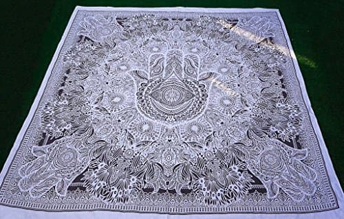 Mandala Tapestry Queen Size Boho Chic Home Decor Wall Art Bed Sheet Fatima Hamsa Hand Indian Throw 84 x 90 Inches