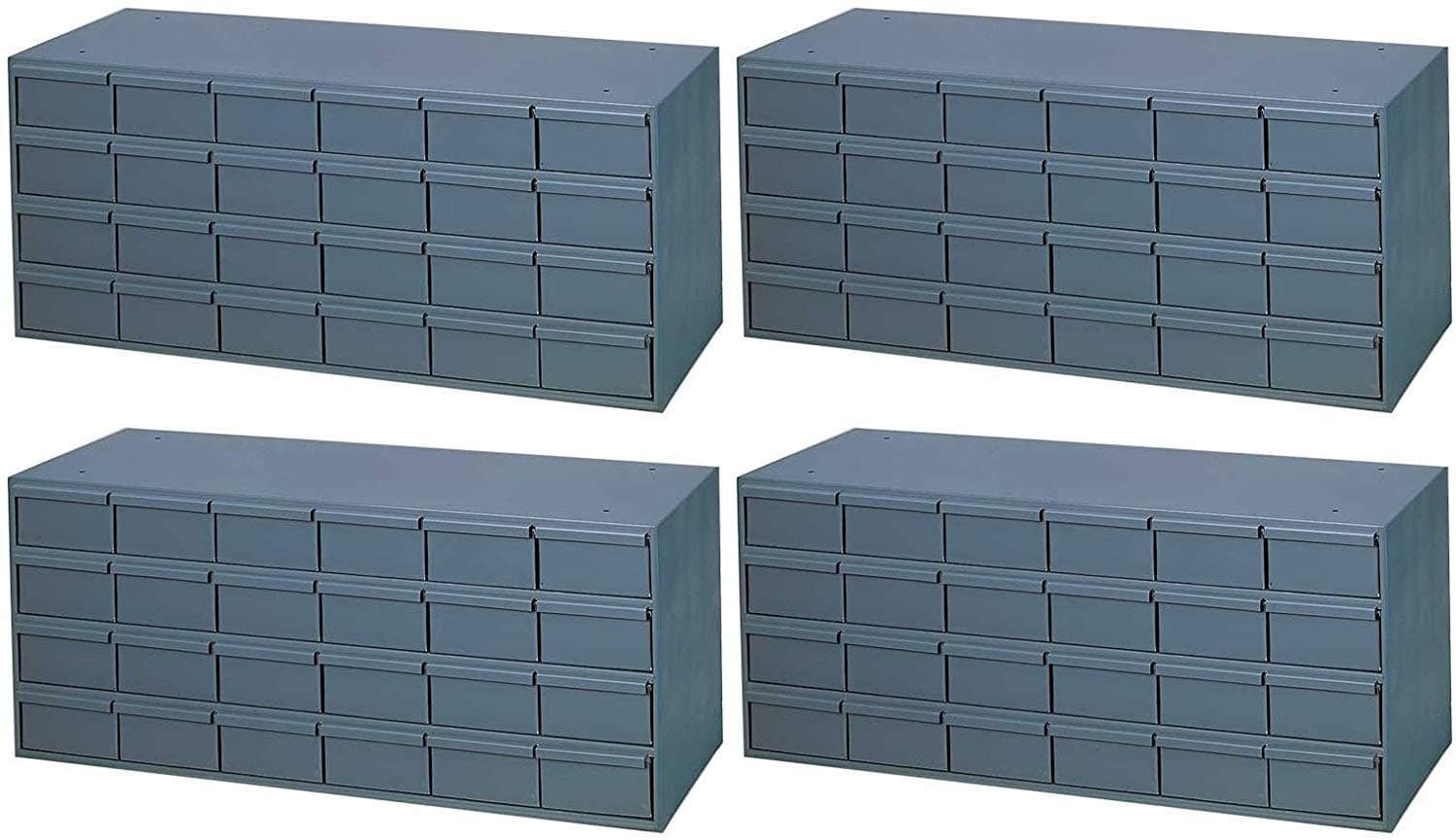 Durham 007-95 Gray Cold Rolled Steel Storage Cabinet, 33-3/4" Width x 14-3/8" Height x 11-5/8" Depth, 24 Drawer (Pack of 4)