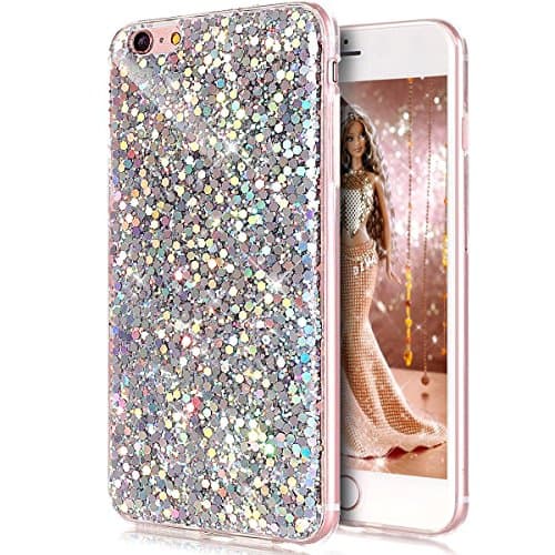 iPhone 7 Case, Philyer Luxury Glitter Sparkle Bling Designer Case, Shinning Fashion Style Soft TPU Protective Case for iPhone 7 - Silver
