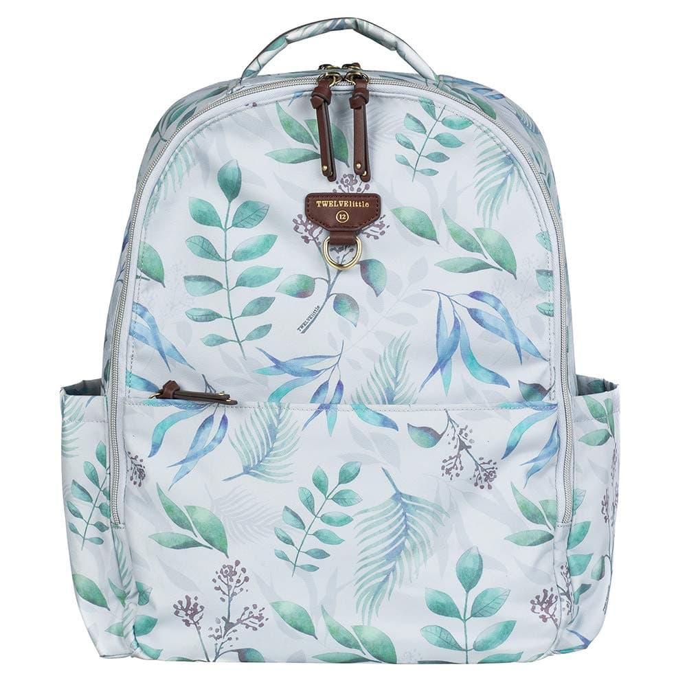 TWELVElittle On-the-Go DiaperBag Backpack 2.0 (Leaf) - Includes Changing Pad. Large Diaper Bag Backpack for Moms or Dads, Machine Washable