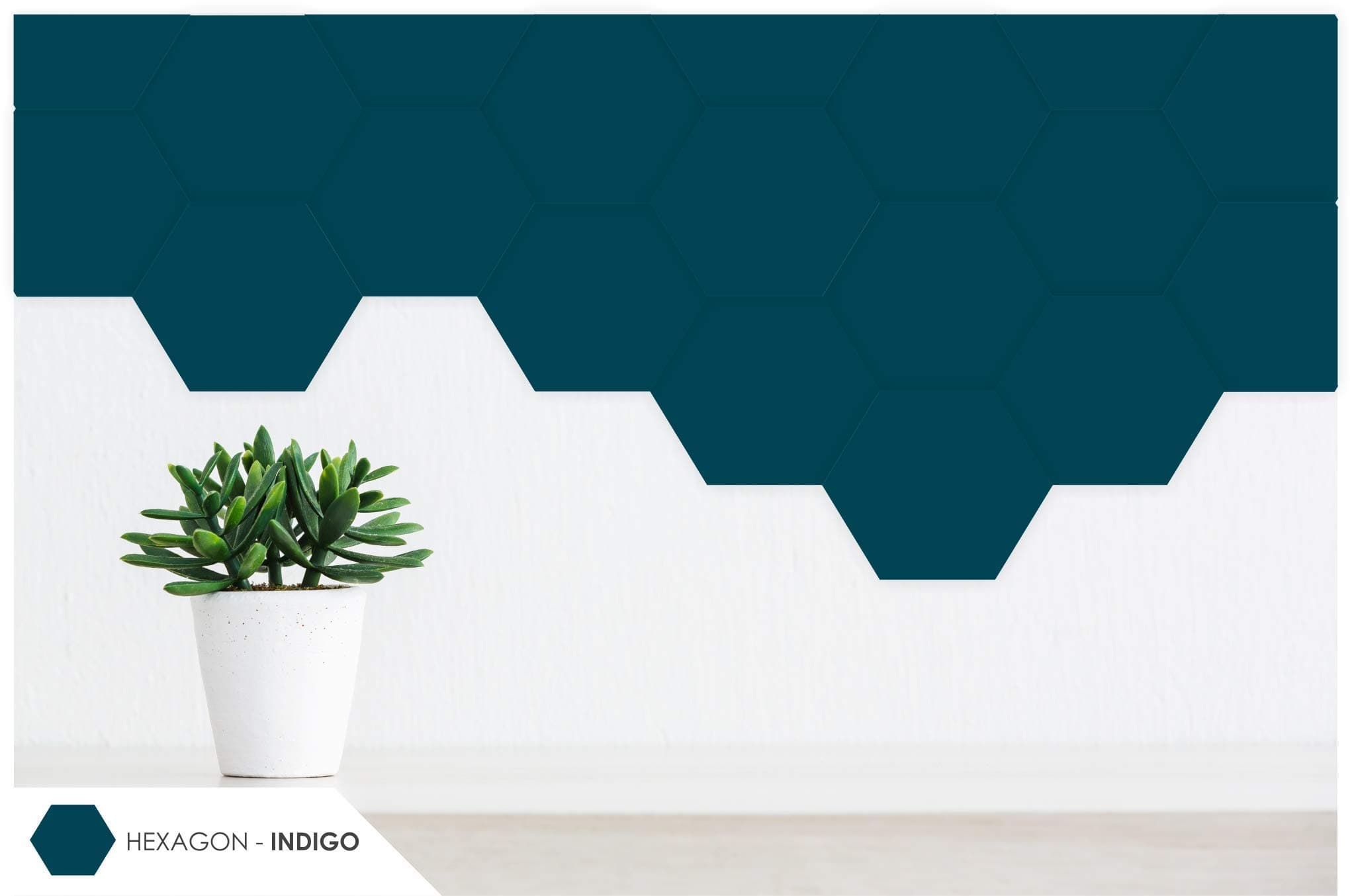 Suber Geometrics Cork Board Tiles | 12 Tile Pack | 9cm/3.5" Each Side | Self-Adhesive DIY | Hexagon Shape | Pinboard/Bulletin Board/Wallcovering | Decoration | 3D Wall | 3.5mm/0.14" Thick (Indigo)