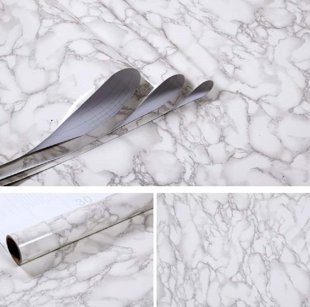 Marble Contact Paper 24'' X 79'' Granite Self-Adhesive Roll Thick Waterproof PVC Practical for Countertop Cabinet Furniture