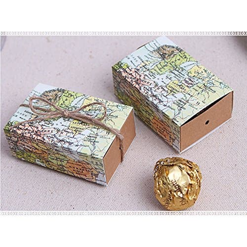 Ruip Traveling Around the World Wedding Candy Box Gift Packing Box Casamento World Map Wedding Favor Boxes 10 pcs