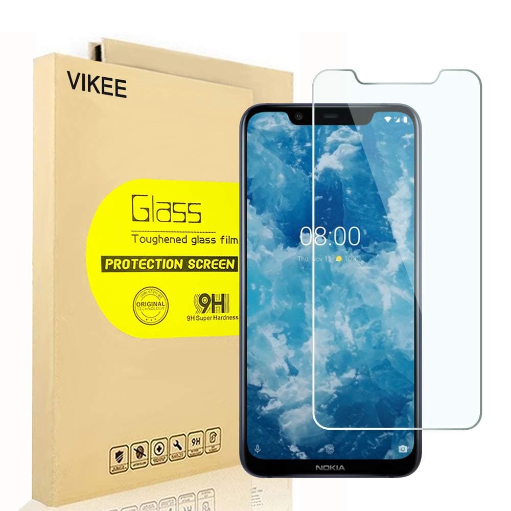 [2-Pack] Nokia 8.1 Screen Protector, VIKEE HD Clear Protector [Anti-Scratch] [Anti-Fingerprint] [No-Bubble] [Case-Friendly], 9H Hardness Tempered Glass Screen Film for Nokia 8.1