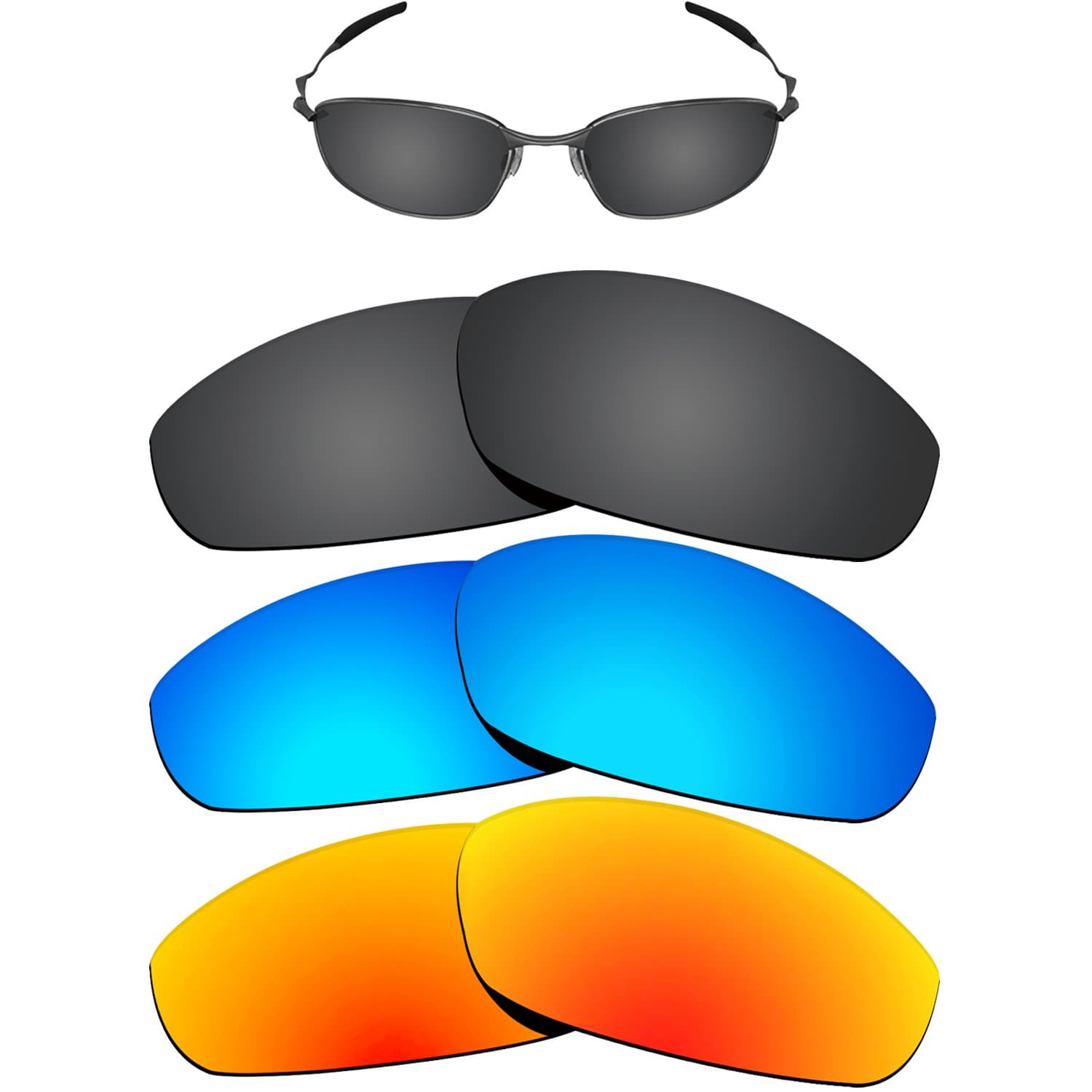 Kygear Replacement Lenses Different Colors for Oakley Whisker Sunglass Polarized Pack of 3