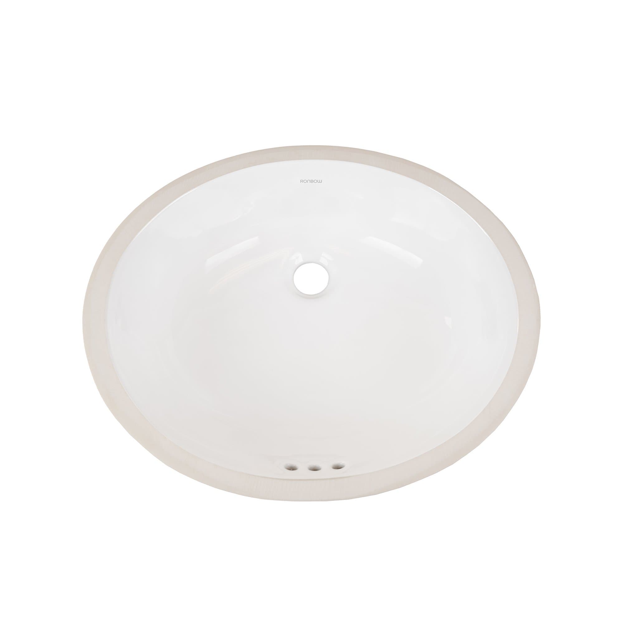 RONBOW Halo 20" Oval Undermount Ceramic Vessel Bathroom Vanity Sink For Lavatory in White 200513-WH