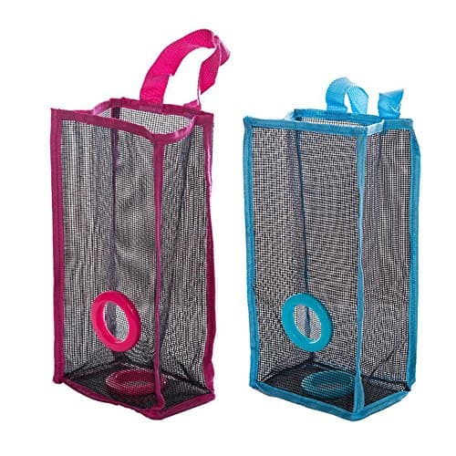 MEGOOD 2Pcs Hanging Organizer Litter Storage Organizer Bag,PP with PVC Hanging Collection Bag for Home Kitchen Bathroom (Red+Blue)