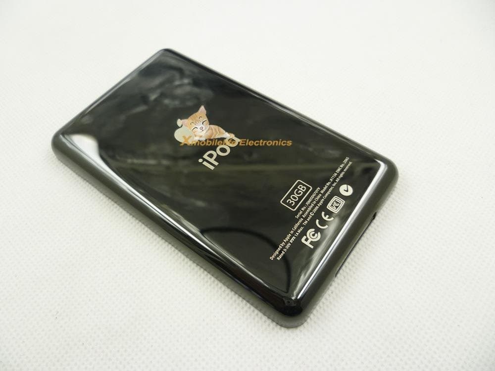 Pure Black Thin Metal Back Rear Housing Case Cover Shell Backplate for iPod 5th Gen Video 30gb