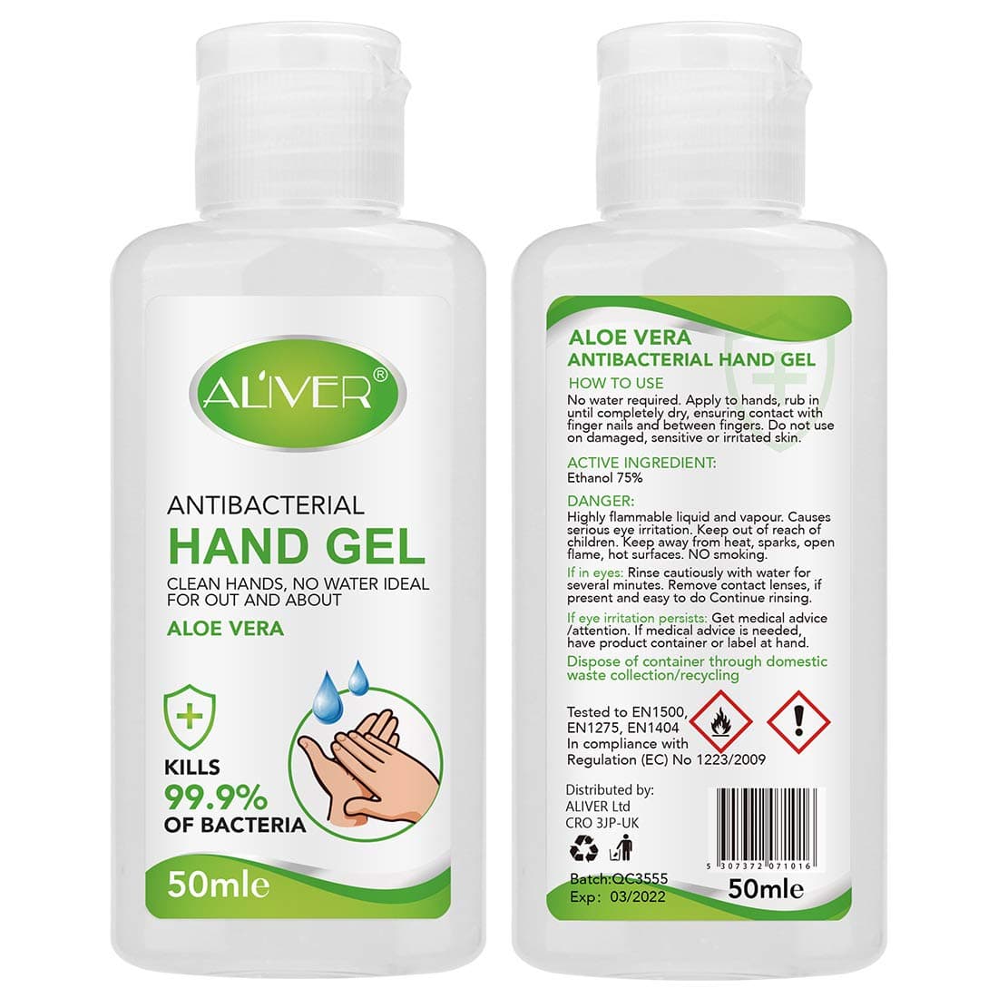 1/5/10 Pack 50ml Aloe Vera Fresh Wash Quick-Drying Convenient Hand Protection Gentle Non-Irritating for Family Travel
