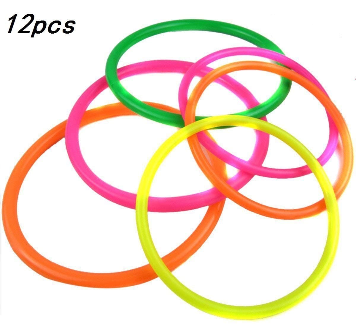 VANVENE 12 Pcs Multicolor Plastic Toss Rings for Speed and Agility Practice Outdoor Games Bridal Shower Kids