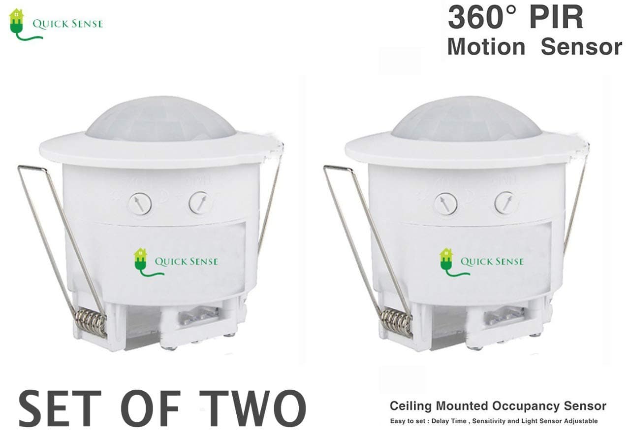 Quick sense Pir Motion Sensor with Light Sensor, Energy Saving Detector Switch (Fall/Recessed Ceiling Mounted) (Set of 2)