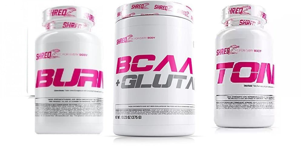SHREDZ for Her: Deluxe Shape & Tone Bundle, Fat Burner, SHREDZ BCAA,Toner
