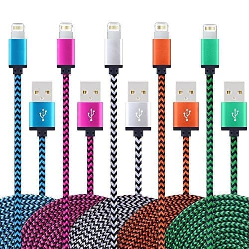 5Pack 3ft iphone Cable iphone Charger Nylon Braided Charging Cord for iPhone7 SE/6/6s/plus, iPad Air/Mini,iPod Nano/Touch