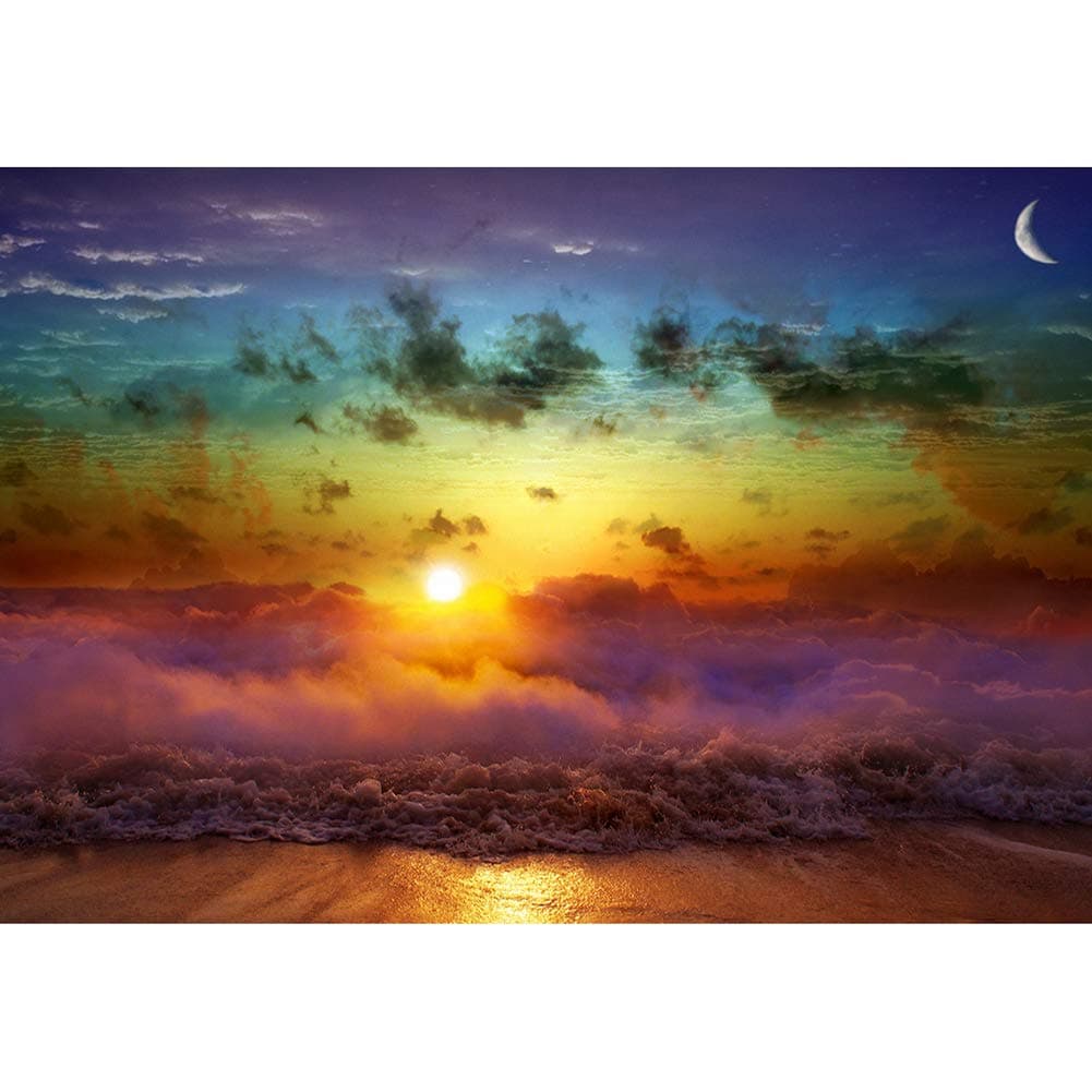 Suruc - Paint by Numbers, 5D DIY Full Drill Square Diamond Painting Sunrise Sunset Scenery Cross Stitch Mosaic Art Craft Kits(B303)