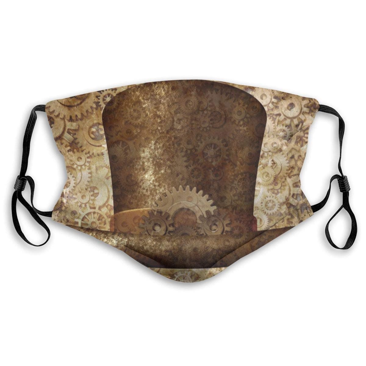 Metal Copper Gears And Cogs Image Mask Anti Dust Pollution Mask,Washable PM2.5 Face Mask With Adjustable Straps Mask