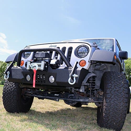 TUFF STUFF Stubby Front Winch Bumper, 07-18 Jeep Wrangler JK