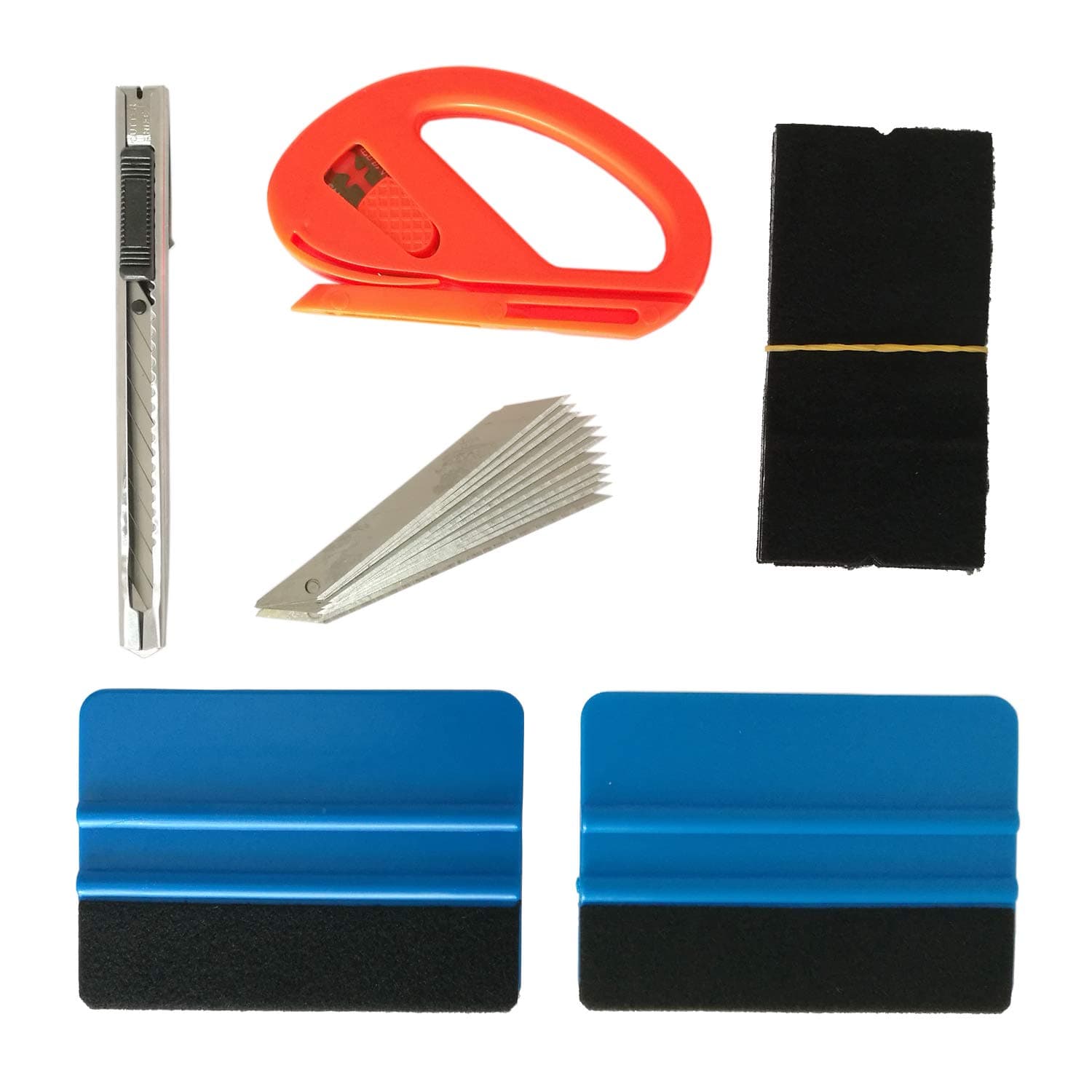 Window Film Complete Kit, Felt Squeegee and Vinyl Cutter Tool Set for Window Tint, Vehicle Vinyl Wrapping and Wallpapers, 6 Pieces